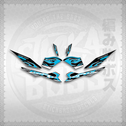 STICKER DECALS for AEROX V3 ALPHA TURBO INDO (AV311TRED) By STICKABOSS (SOFIE LAMINATED WATERPROOF)