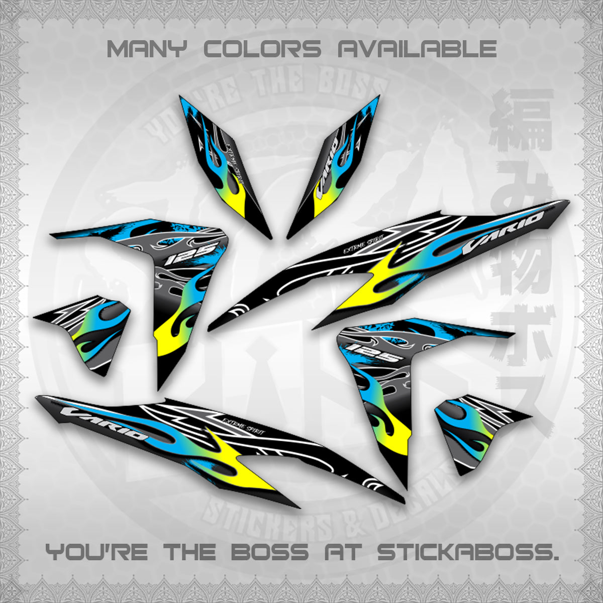 CLICK 125 V2 MALAY CONCEPT ( TRIBAL X FIRE CUSTOM ) STICKER DECALS By STICKABOSS