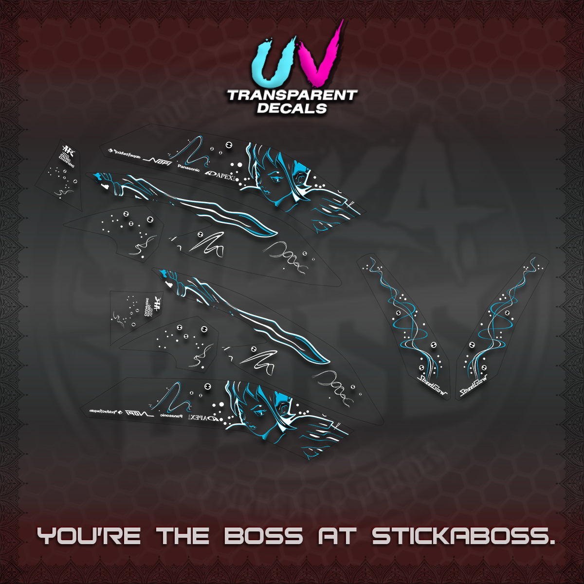 NMAX V2 UV TRANSPARENT DECALS (2026 2F2F DESIGN)STICKER DECALS By STICKABOSS