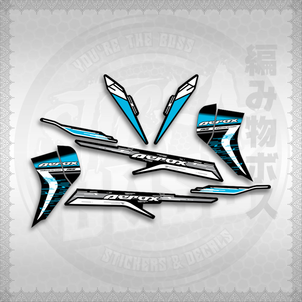 STICKER DECALS for AEROX 155 V2 (AV22124NESTEDMA) By STICKABOSS (SOFIE LAMINATED WATERPROOF)