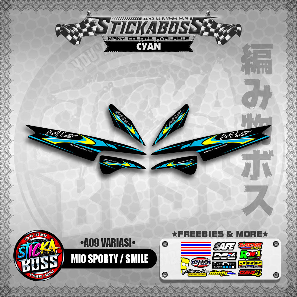 MIO SPORTY  SMILE INDO STICKER DECALS ( A9 VARIASI )【WITH FREEBIES】