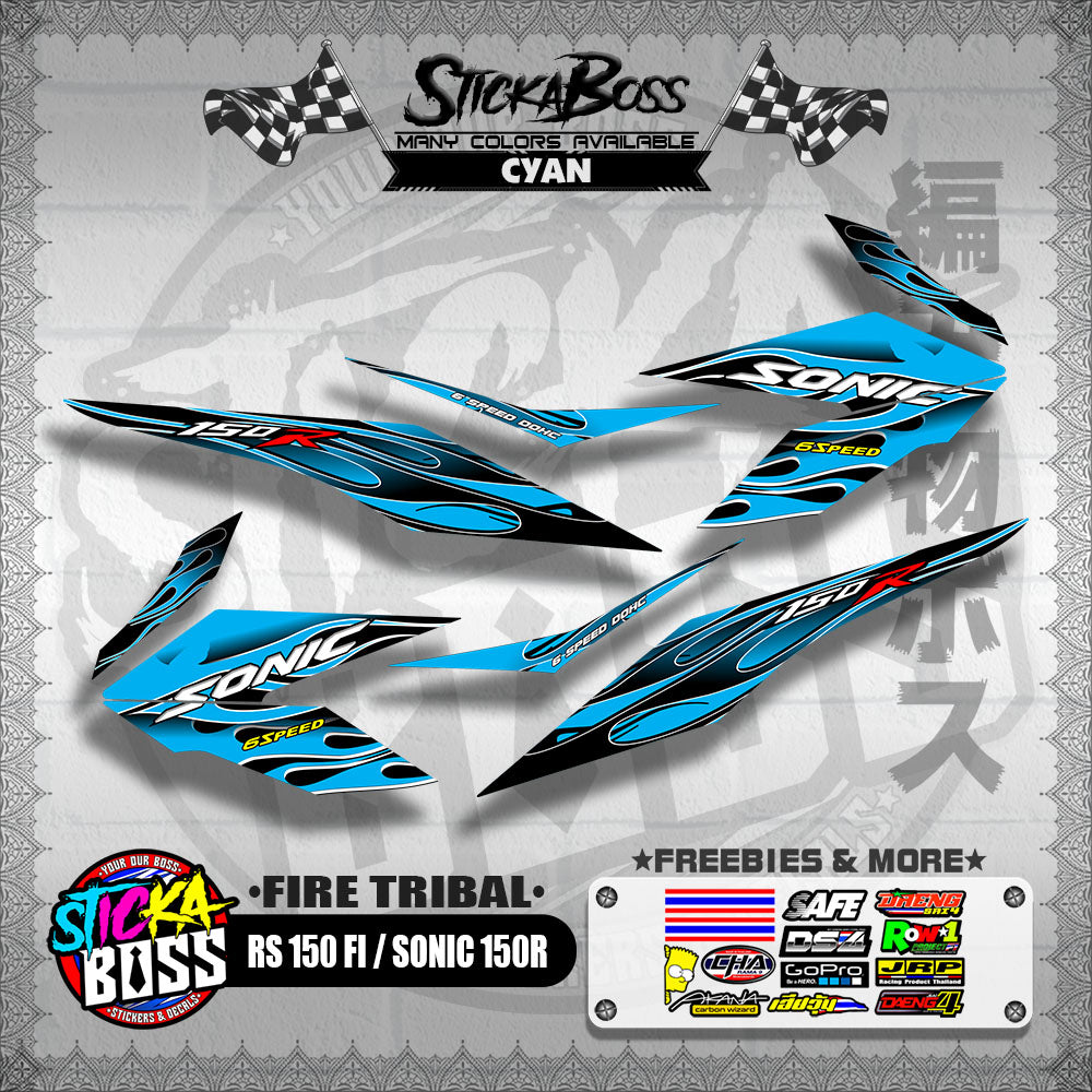RS 150 FI / SONIC 150R DECALS ( FIRE TRIBAL )【WITH FREEBIES】