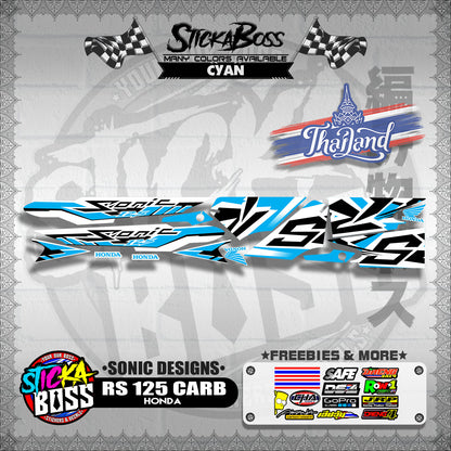 RS 125 CARB THAI DECALS ( SONIC DESIGNS )【WITH FREEBIES】