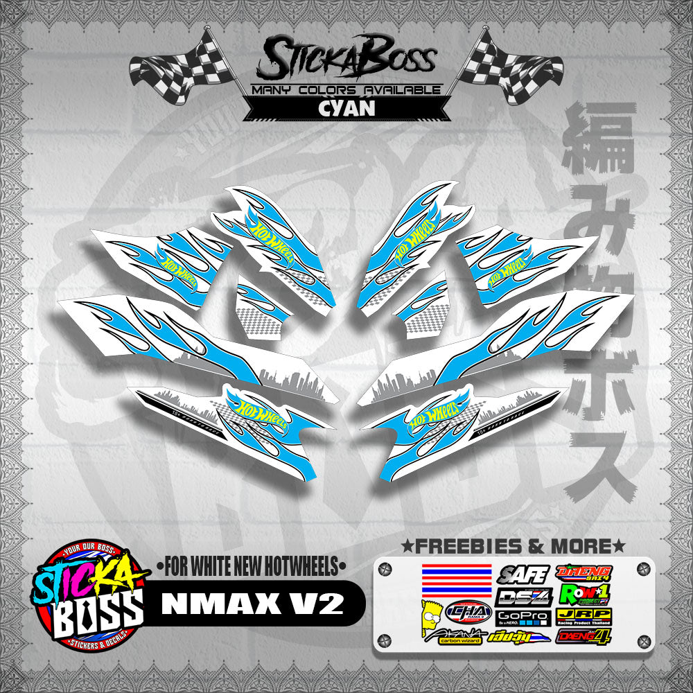 NMAX V2 DECALS ( FOR WHITE NEW HOTWHEELS )【WITH FREEBIES】