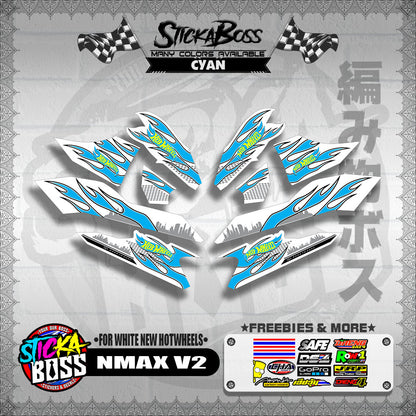 NMAX V2 DECALS ( FOR WHITE NEW HOTWHEELS )【WITH FREEBIES】
