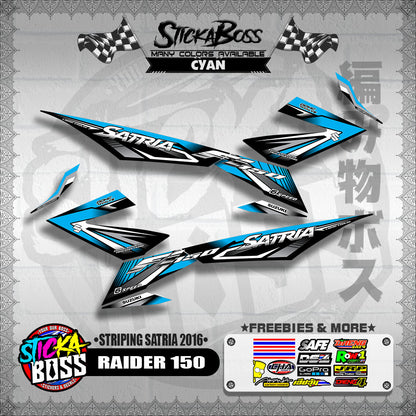 RAIDER 150 DECALS ( STRIPING SATRIA 2016 ) [ PREMIUM GLOSSY LAMINATED ]【WITH FREEBIES】