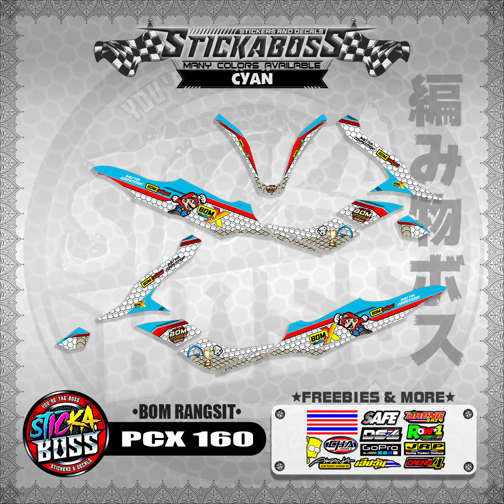 PCX 160 STICKER DECALS (BOM RANGSIT)【WITH FREEBIES】