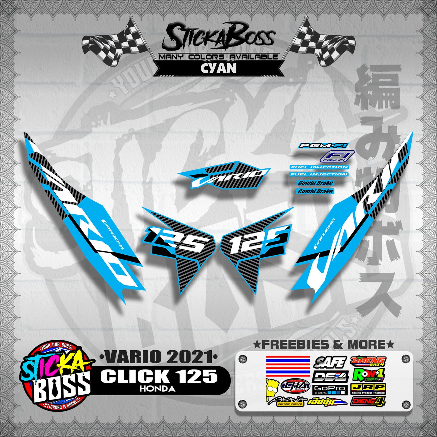 CLICK 125 V2 DECALS ( VARIO 2021 )【WITH FREEBIES】