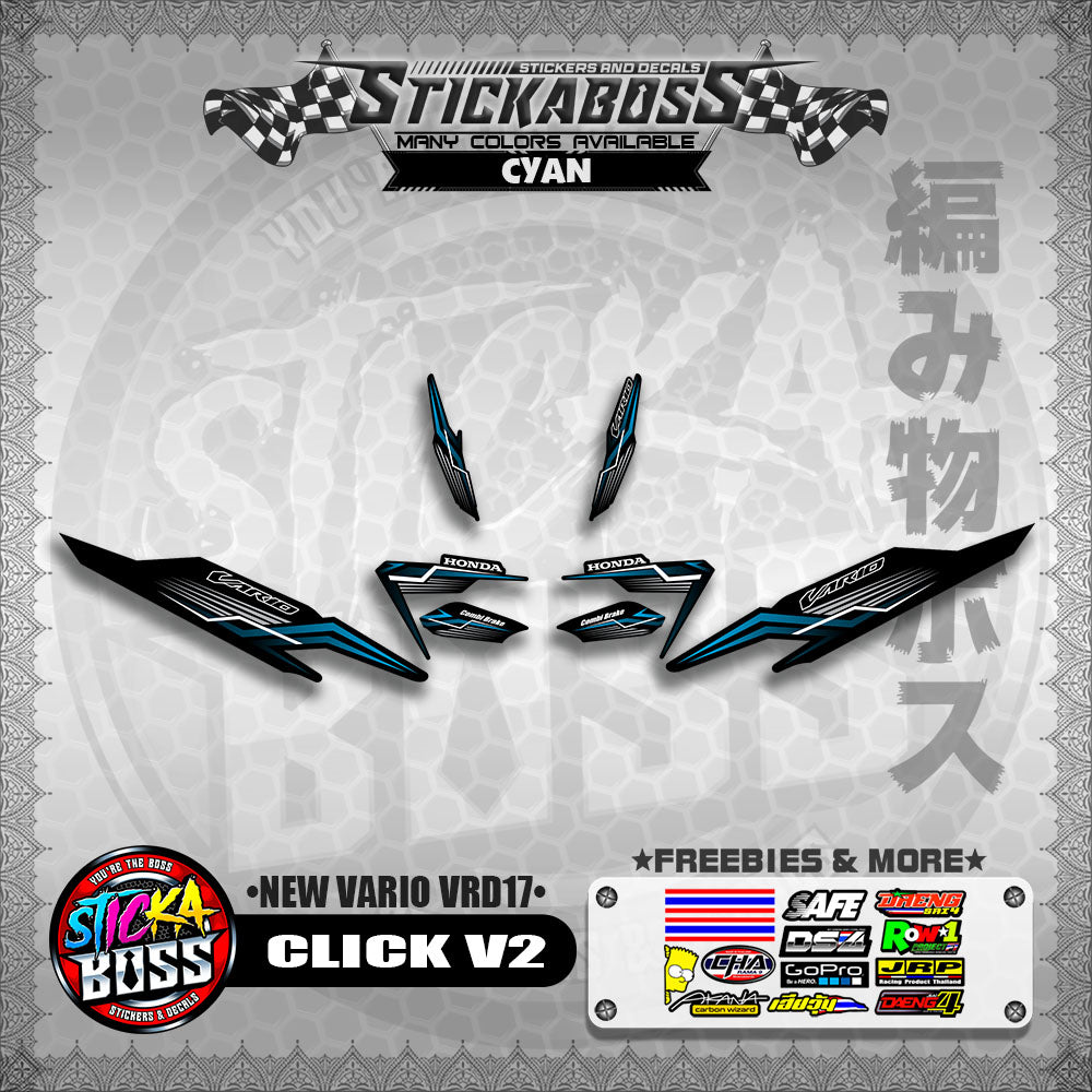 CLICK 125 V2 DECALS ( NEW VARIO VRD17 ) [PREMIUM GLOSSY LAMINATED ]【WITH FREEBIES】