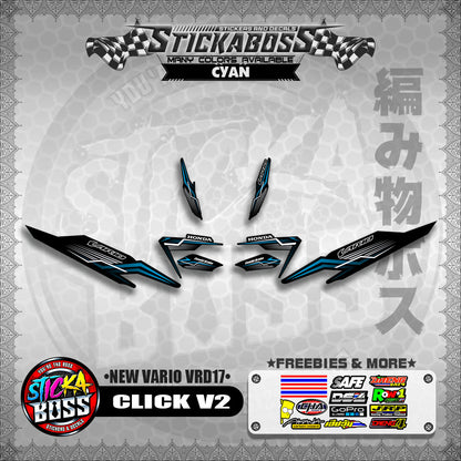 CLICK 125 V2 DECALS ( NEW VARIO VRD17 ) [PREMIUM GLOSSY LAMINATED ]【WITH FREEBIES】