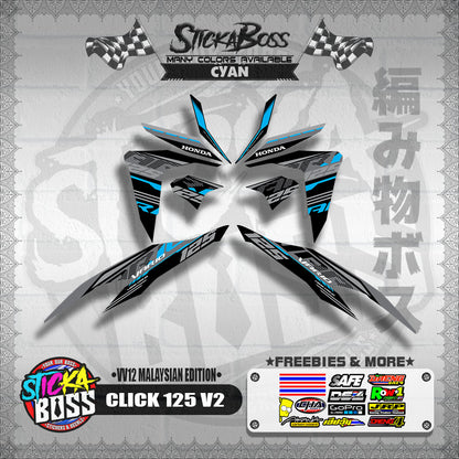 CLICK 125 V2 DECALS ( VV12 MALAYSIAN EDITION ) 【WITH FREEBIES】
