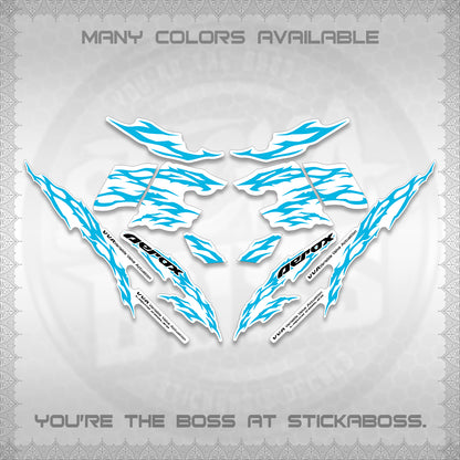 AEROX 155 V2 FOR WHITE DECALS (2026 TRIBAL LIGHTNING DESIGN) STICKER KITS BY STICKABOSS