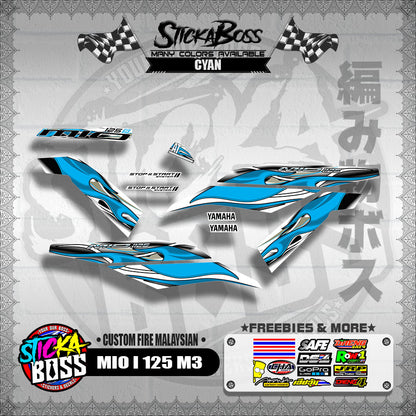 MIO I 125 M3 DECALS ( CUSTOM FIRE MALAYSIAN )【WITH FREEBIES】