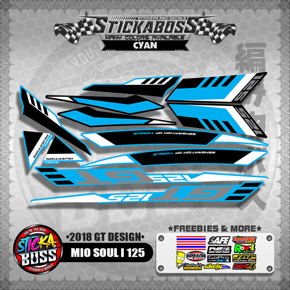 MIO SOUL i 125 DECALS ( 2018 GT DESIGN ) 【WITH FREEBIES】
