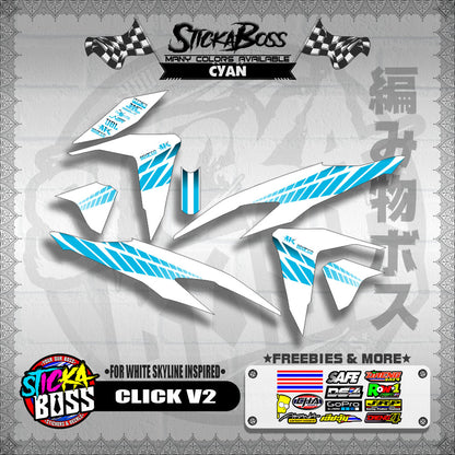 CLICK V2 DECALS ( FOR WHITE SKYLINE INSPIRED )【WITH FREEBIES】