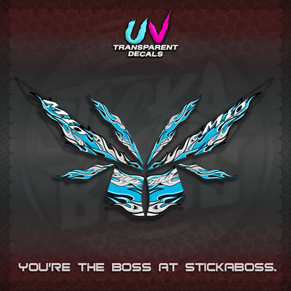 【PREMIUM UV PRINT】TRANSPARENT MIO 4  DECALS (FIRE CUSTOM 3 DESIGN)STICKER DECALS By STICKABOSS