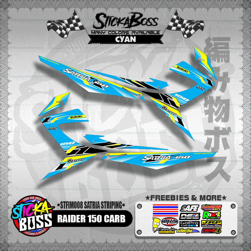 RAIDER 150 CARB DECALS ( STFIM008 SATRIA STRIPING )【WITH FREEBIES】