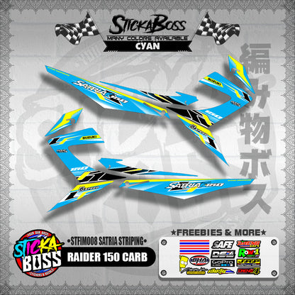 RAIDER 150 CARB DECALS ( STFIM008 SATRIA STRIPING )【WITH FREEBIES】