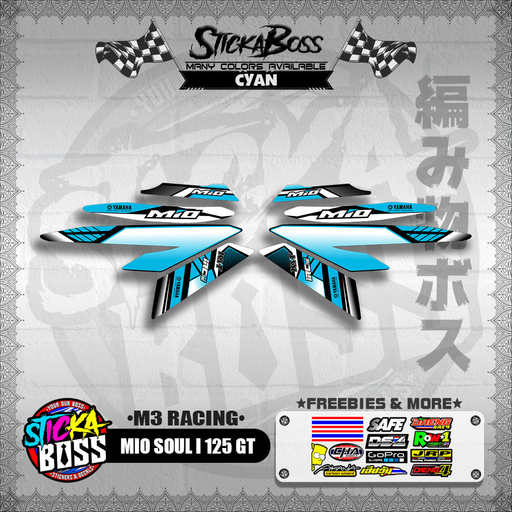 MIO SOUL I 125 GT DECALS ( M3 RACING )【WITH FREEBIES】