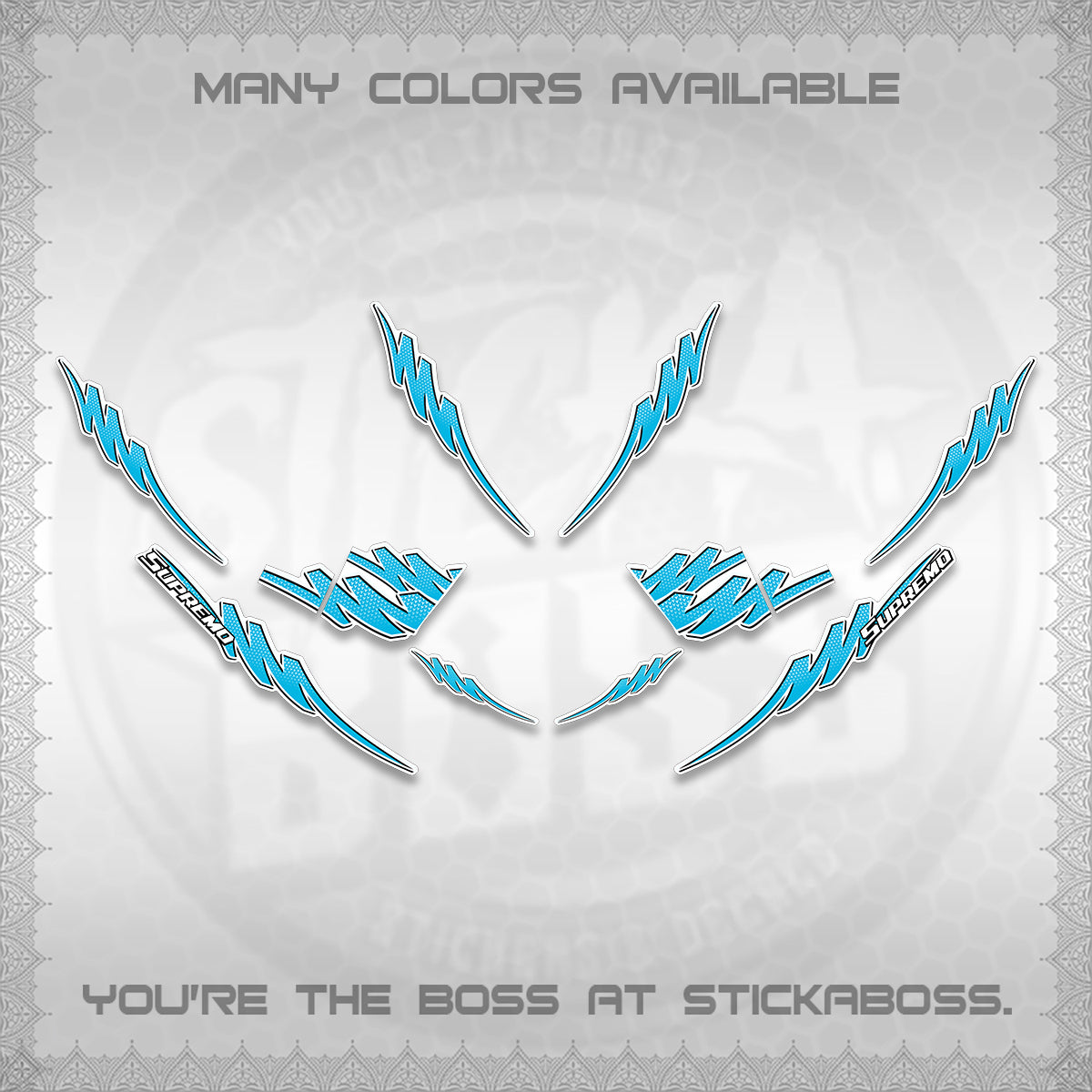 AEROX V2 FOR WHITE STRIPING DECALS (1 TONE PUTRA VIRDIAN)STICKER DECALS BY STICKABOSS