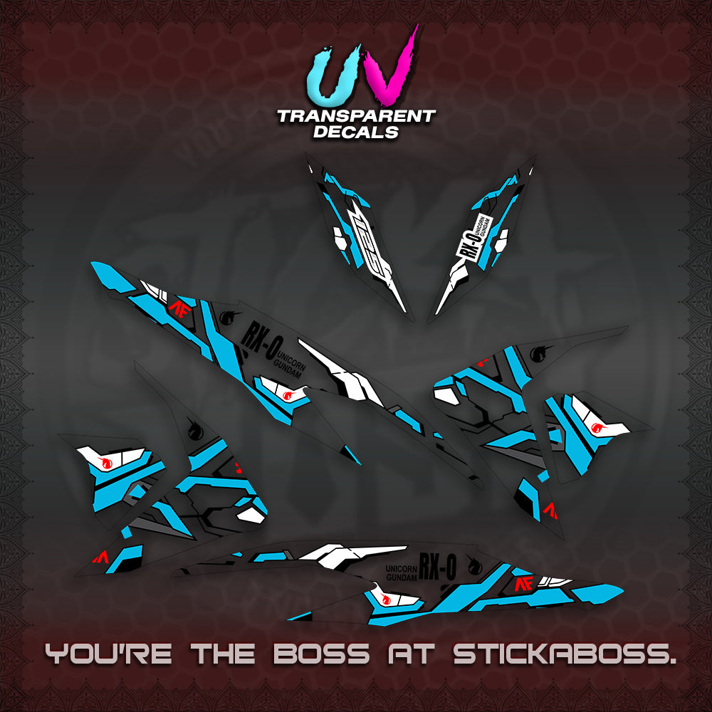 CLICK V2 UV TRANSPARENT VARIO DECALS (RX-O UNICORN GD)STICKER DECALS By STICKABOSS