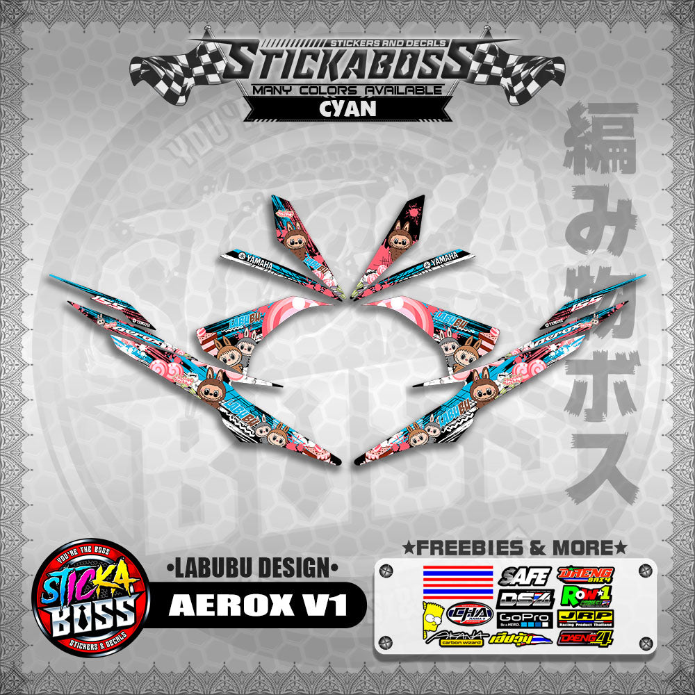 AEROX V1 STICKER DECALS ( LABUBU DESIGN )【WITH FREEBIES】