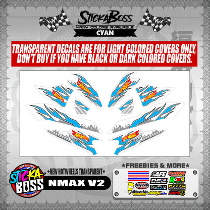 NMAX V2 DECALS ( NEW HOTWHEELS TRANSPARENT )【WITH FREEBIES】