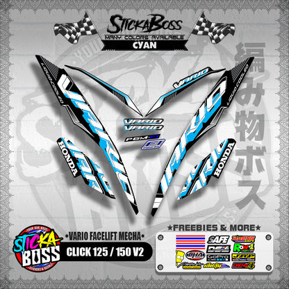 CLICK 125 / 150 V2 DECALS ( VARIO FACELIFT MECHA )【WITH FREEBIES】