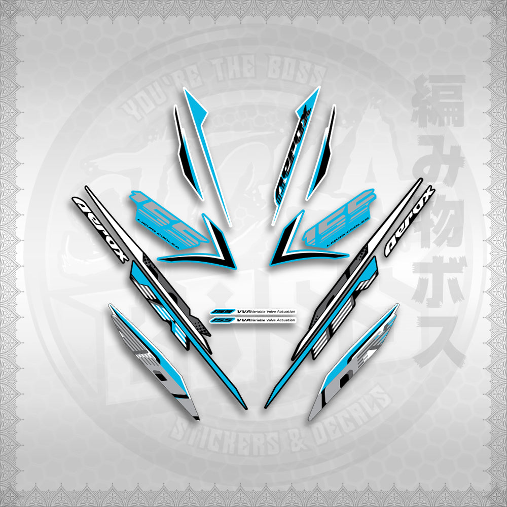 STICKER DECALS for AEROX 155 V2 (AV2NESPGR) By STICKABOSS (SOFIE LAMINATED WATERPROOF)