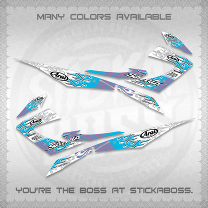 RAIDER 150 CARB SATRIA  FOR WHITE DECALS (ARAI API NEW TERBARU MOTIF)STICKER DECALS By STICKABOSS