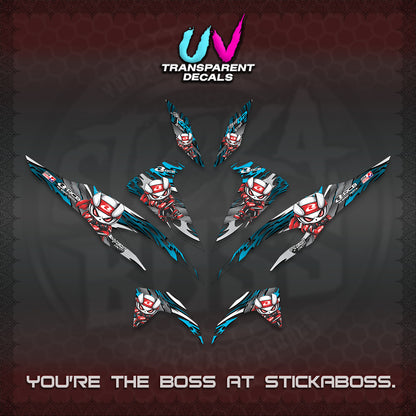 CLICK 125 V2 UV TRANSPARENT DECALS (2026 NEW RCB 2.0 DESIGN) STICKER KITS BY STICKABOSS