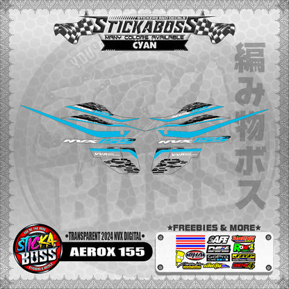 【PREMIUM UV PRINT】TRANSPARENT AEROX 155 DECALS ( 2024 NVX DIGITAL ) 【WITH FREEBIES】
