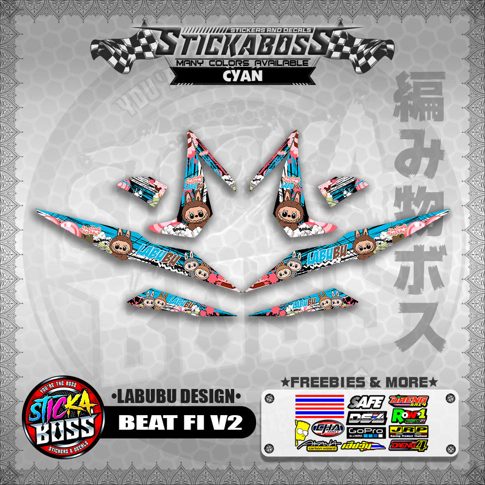 BEAT FI V2 STICKER DECALS ( LABUBU DESIGN )【WITH FREEBIES】