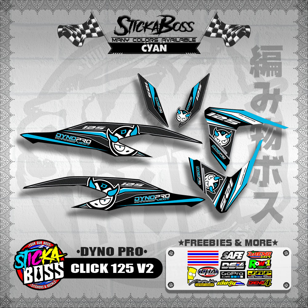 CLICK 125 V2 DECALS ( DYNO PRO )【WITH FREEBIES】