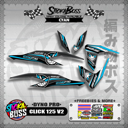 CLICK 125 V2 DECALS ( DYNO PRO )【WITH FREEBIES】