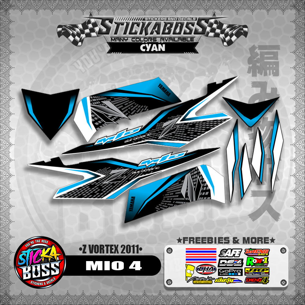 MIO 4 STICKER DECALS ( Z VORTEX 2011 )【WITH FREEBIES】
