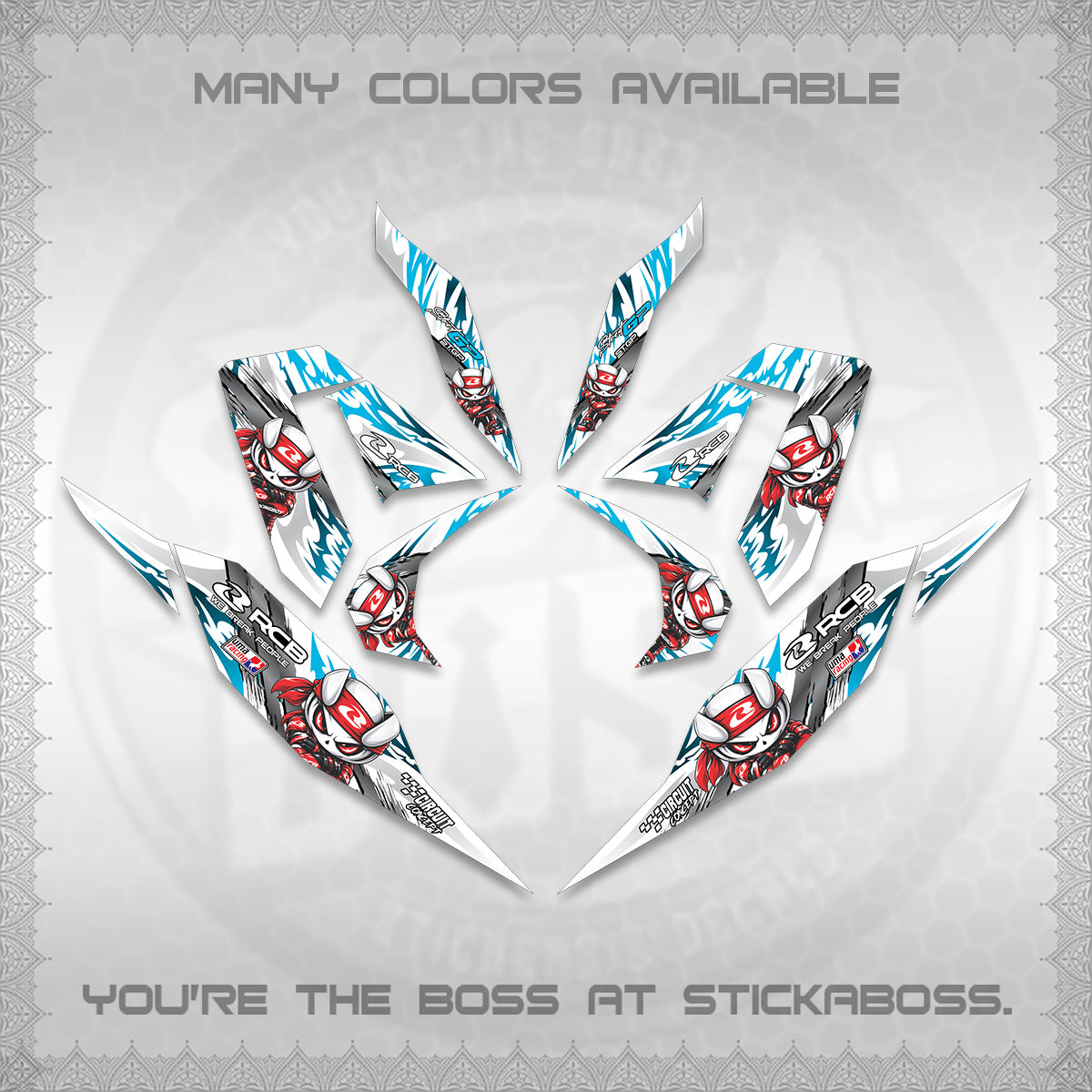 CLICK 125 V4 FOR WHITE DECALS (2026 NEW RCB 2.0 DESIGN) STICKER KITS BY STICKABOSS