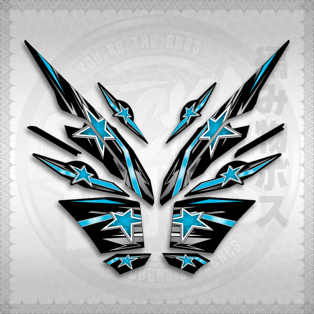 STICKER DECALS for AEROX V3 ALPHA TURBO INDO (AV3LESTSE) By STICKABOSS (SOFIE LAMINATED WATERPROOF)