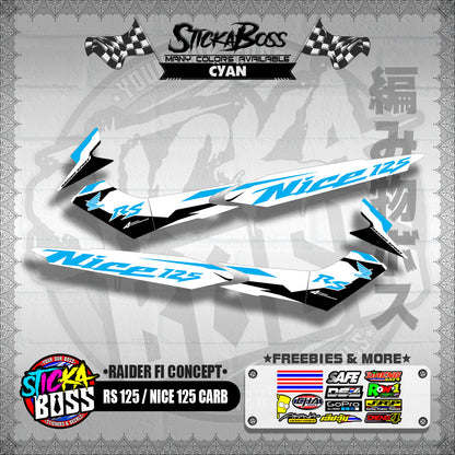 RS 125 / NICE 125 CARB DECALS ( RAIDER FI CONCEPT )【WITH FREEBIES】