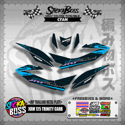 XRM 125 TRINITY CARB DECALS ( JRP THAILAND METAL PLATE )【WITH FREEBIES】