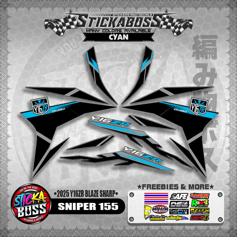 SNIPER 155 STICKER DECALS ( 2025 Y16ZR BLAZE SHARP )【WITH FREEBIES】