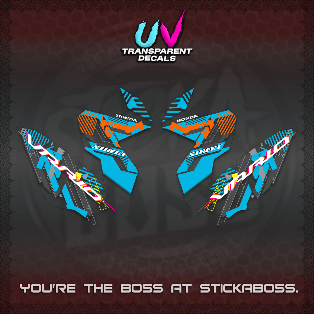 CLICK 125 V3 VARIO UV TRANSPARENT DECALS (2026 STREET STYLE EDITION) STICKER DECALS By STICKABOSS