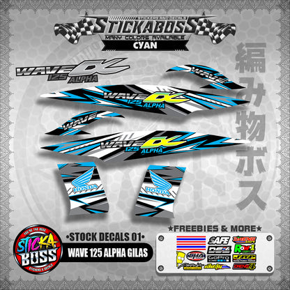 WAVE 125 ALPHA GILAS ( STOCK DECALS 01 )【WITH FREEBIES】