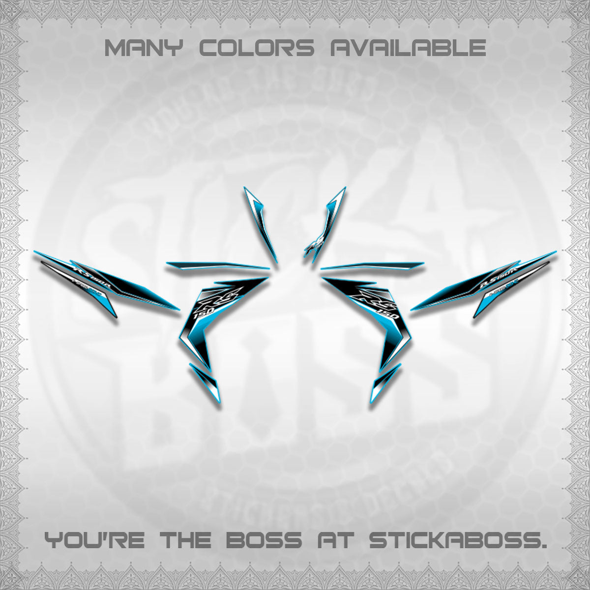 WINNER 150 V1 DECALS (GTR 150 RS PATTERN)STICKER DECALS By STICKABOSS