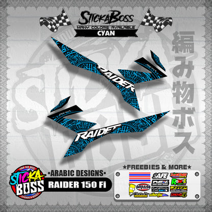 RAIDER 150 Fi DECALS ( ARABIC DESIGNS )【WITH FREEBIES】