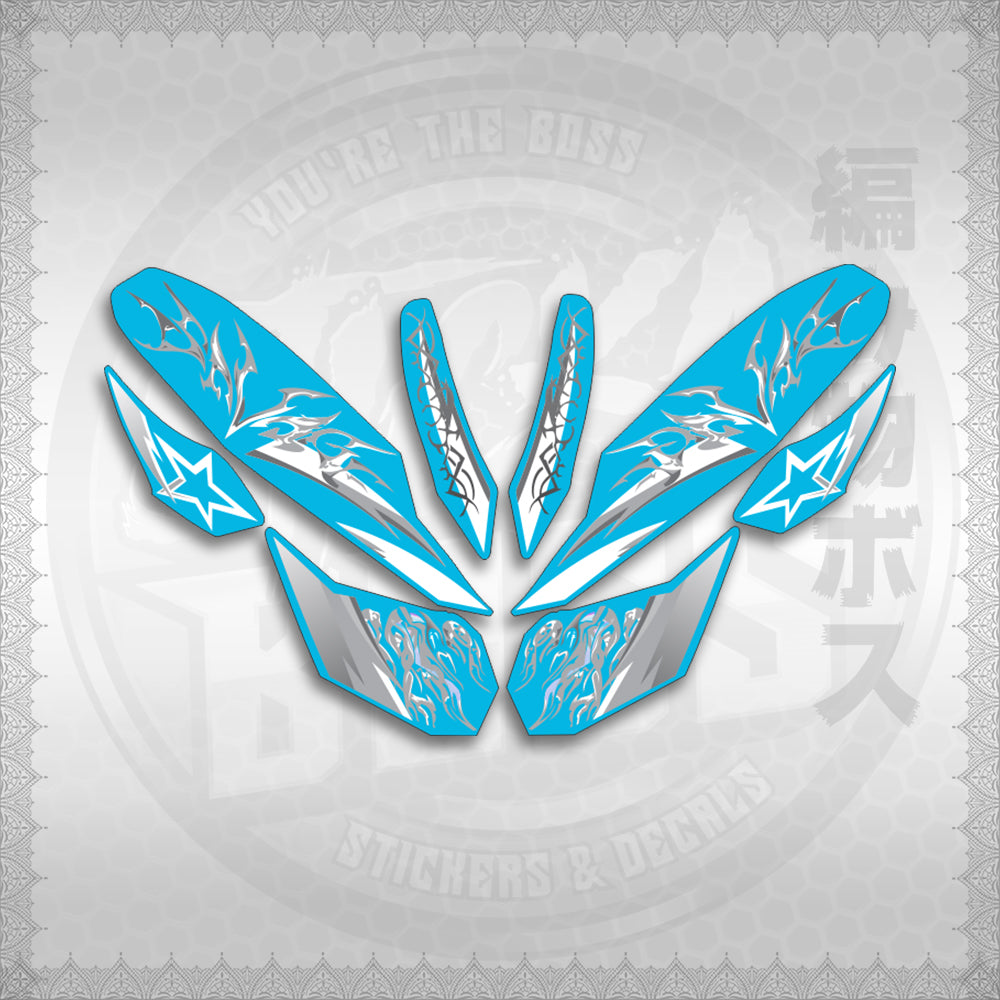 STICKER DECALS for CLICK 125 V3 (CV3VALEKYSH) By STICKABOSS (SOFIE LAMINATED WATERPROOF)