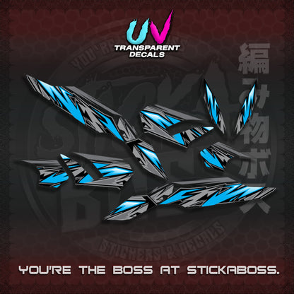 CLICK V3 INDO MALAY CONCEPT ( TRANSPARENT STRIPING NEW CUSTOM DESIGN ) STICKER DECALS By STICKABOSS