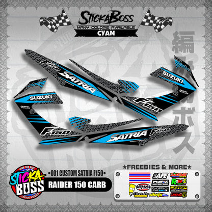 RAIDER 150 CARB DECALS ( 001 CUSTOM SATRIA F150 )【WITH FREEBIES】
