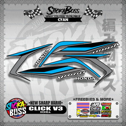 CLICK V3 DECALS ( NEW SHARP VARIO )【WITH FREEBIES】