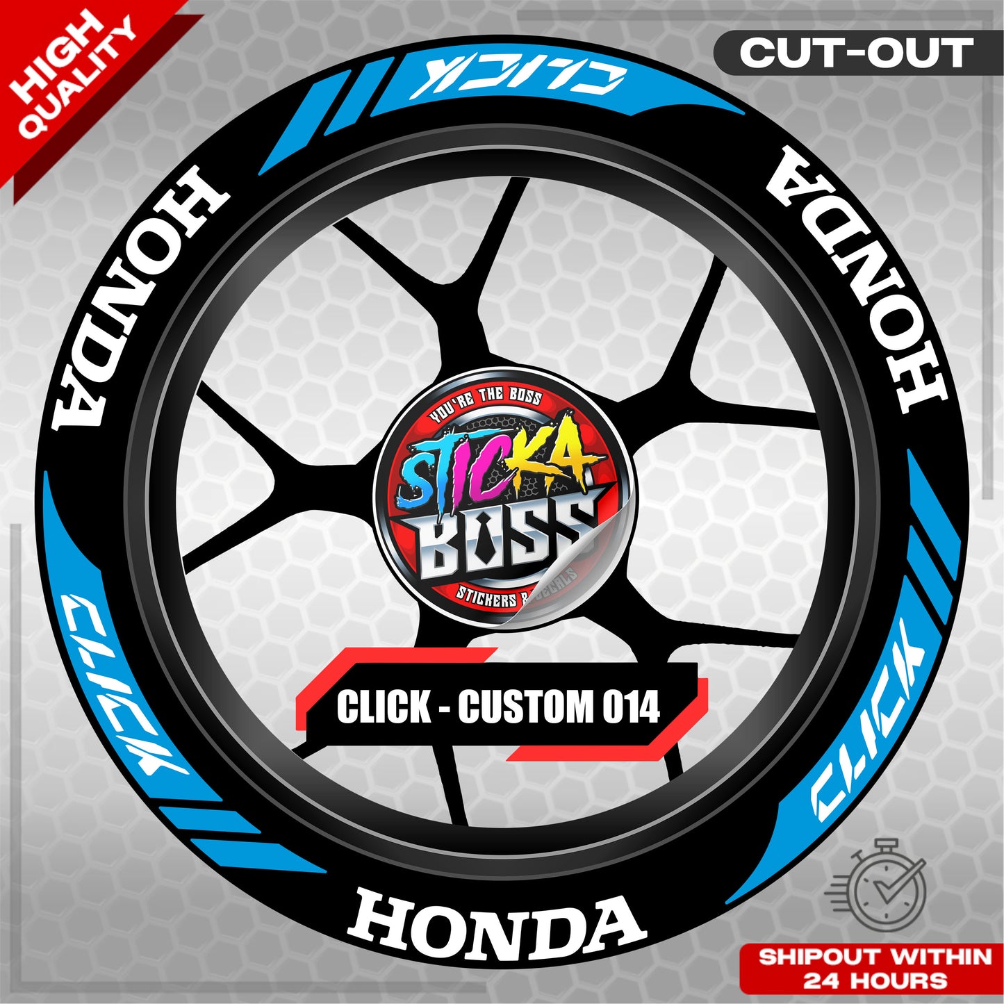 CLICK 125 / 150 / 160 MAG STICKER SET  ( 2 MAGS ) - CUSTOM 014 | VINYL WATERPROOF CUT-OUT DECALS